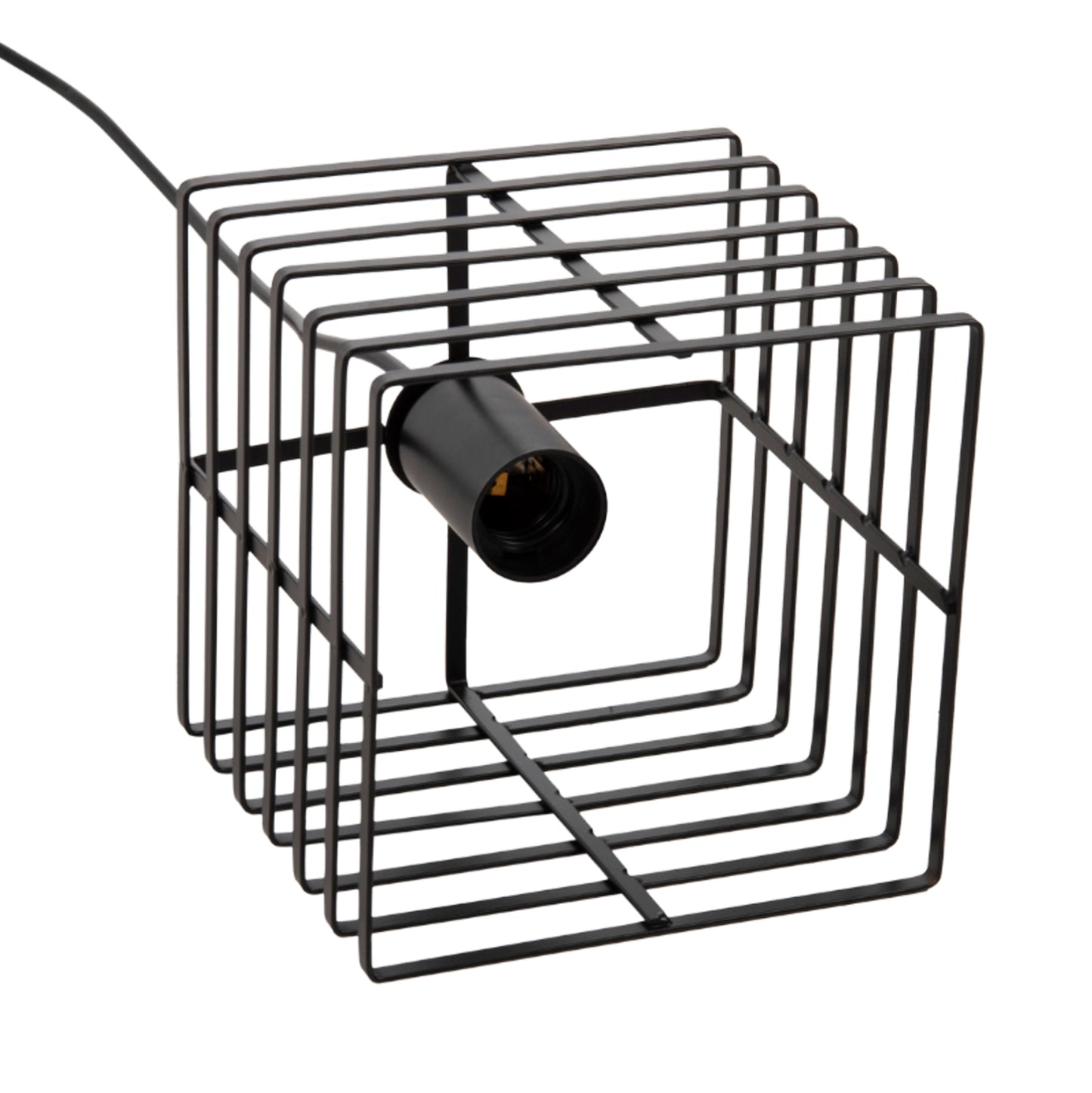 CEILING PENDANT LAMP HM4131 BLACK METAL CAP 16x16x124Hcm.