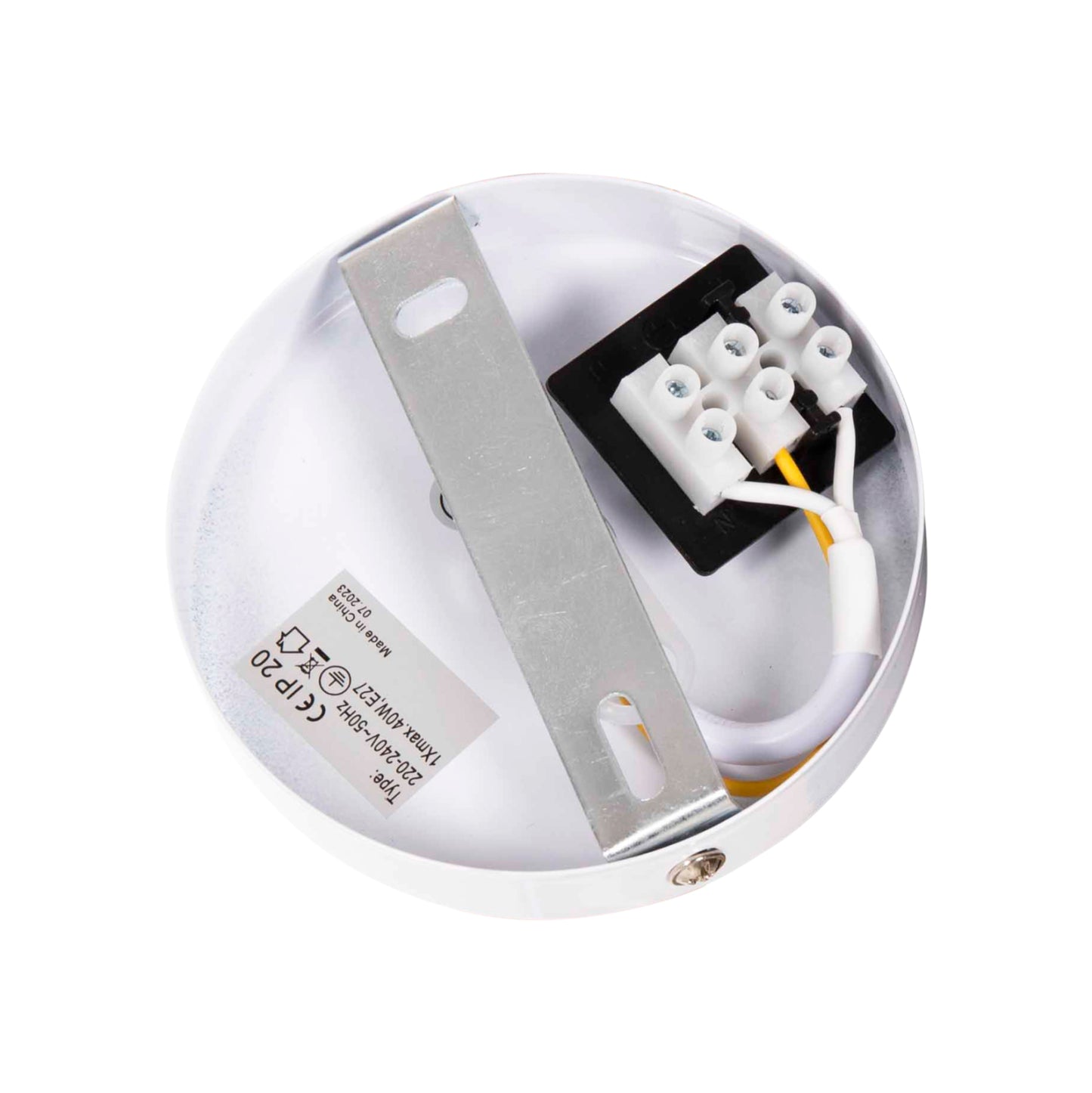 CEILING PENDANT LUMINAIRE HM4149 WHITE METAL CAP-WOOD DETAIL Φ22x115Hcm.