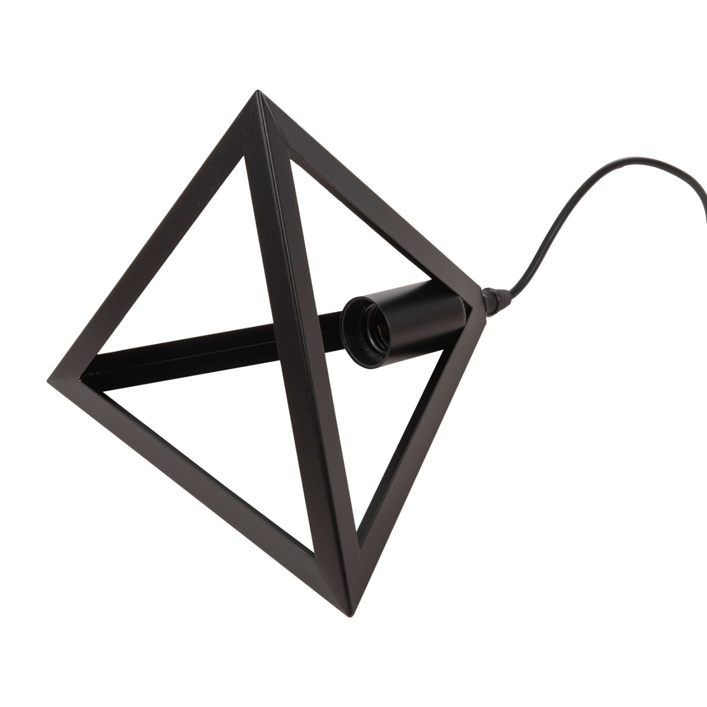CEILING PENDANT LAMP HM4181 BLACK METAL CAP PYRAMID 15x15x125Hcm.