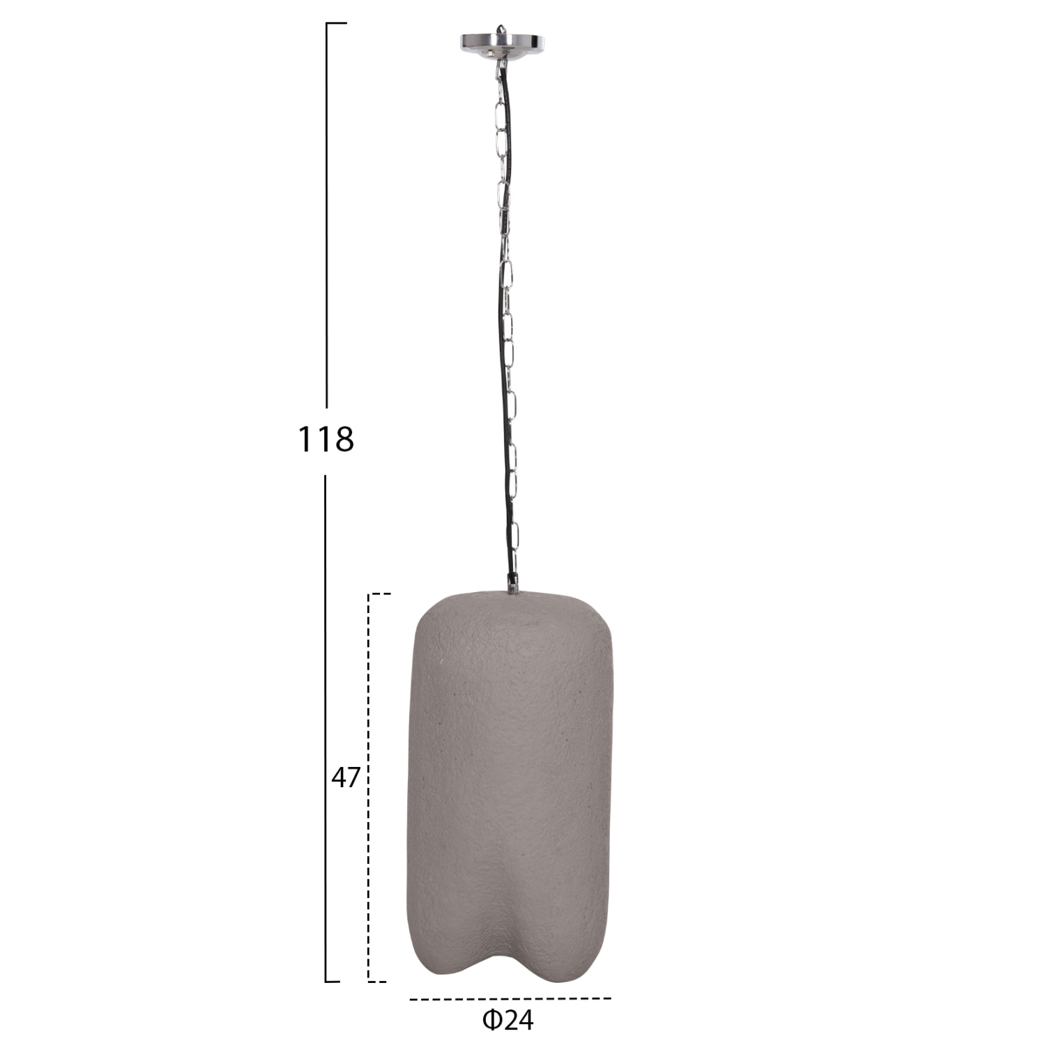 CEILING PENDANT LAMP LOGKY HM4704.03S FIBER CEMENT IN GREY Φ24x47Hcm