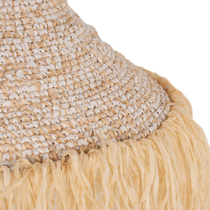 CEILING PENDANT LAMP HM7816 PALM LEAF FIBER FRINGES IN NATURAL COLOR Φ53x45Hcm