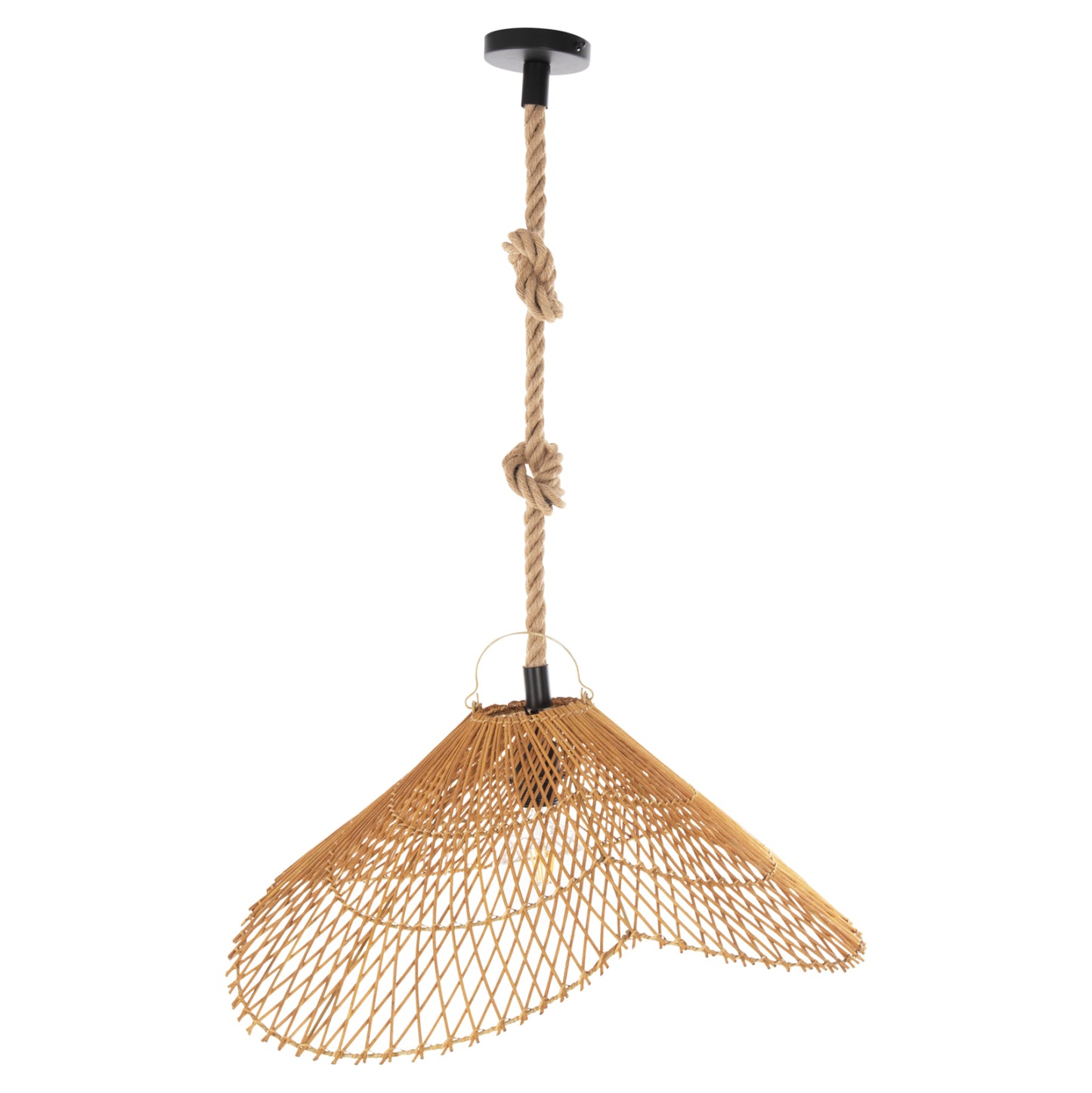CEILING PENDANT LAMP HM7880.02 RATTAN IN SAND BEIGE COLOR Φ97x46Hcm.