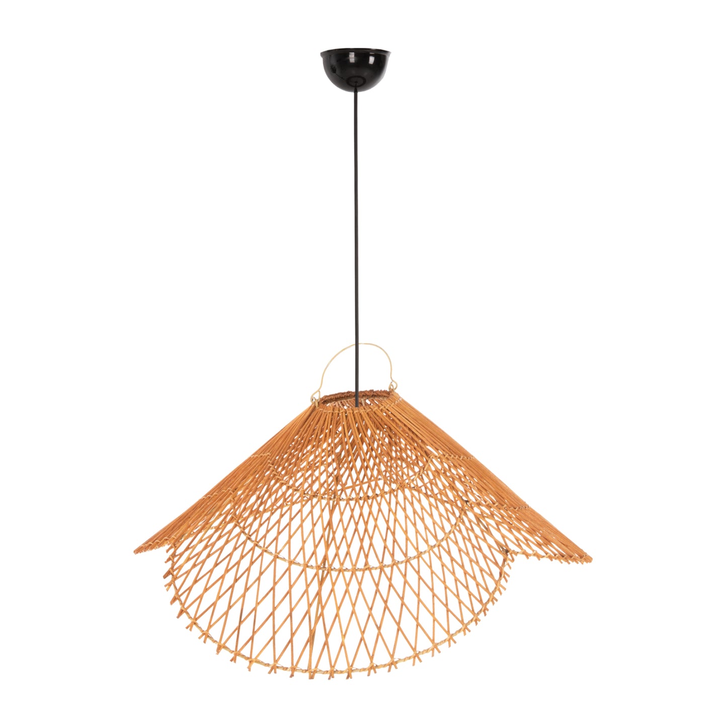 CEILING PENDANT LAMP HM7880.02 RATTAN IN SAND BEIGE COLOR Φ97x46Hcm.