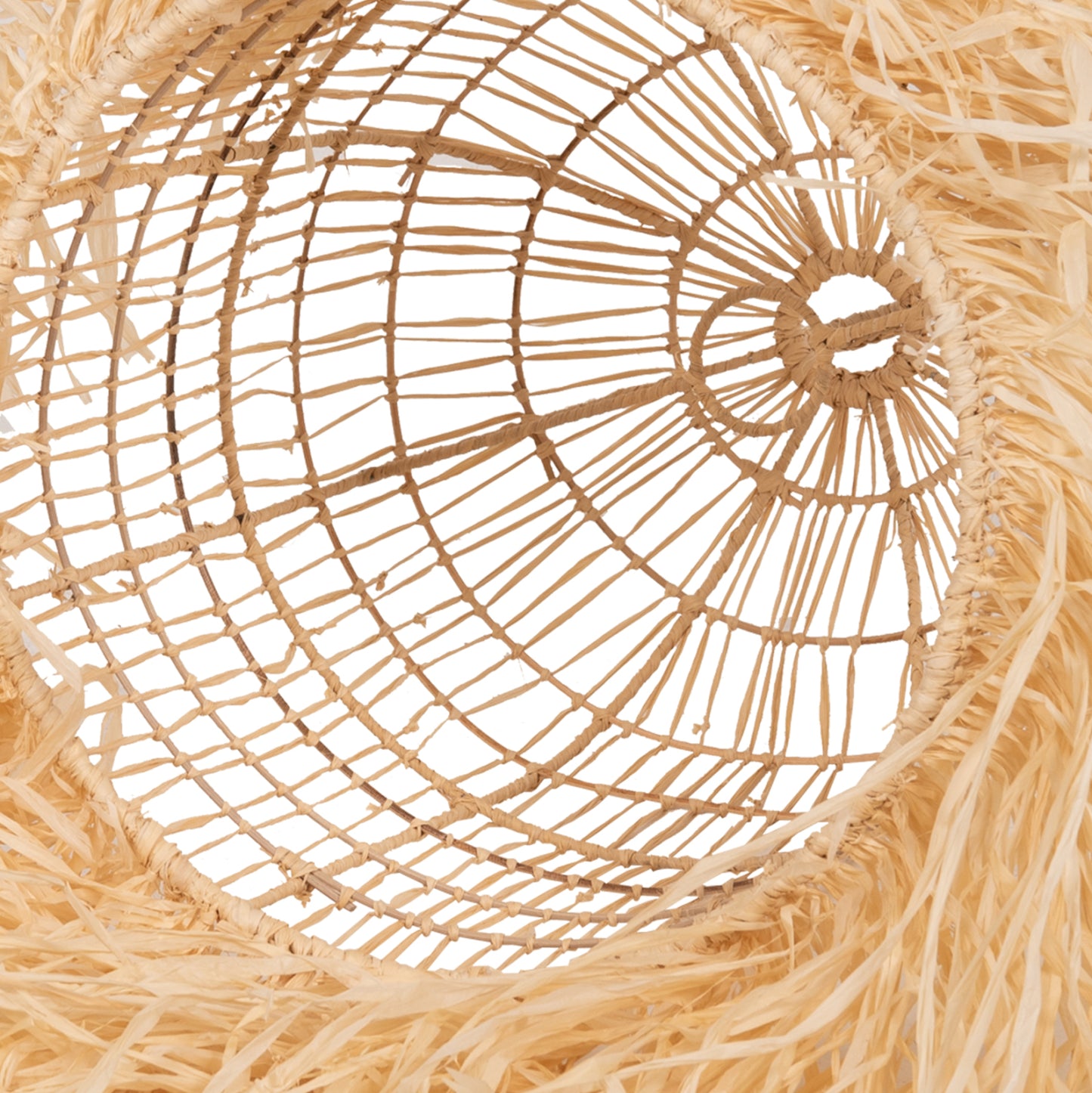 CEILING PENDANT LAMP HM7890 PALM LEAF FIBERS IN NATURAL COLOR Φ35x163Hcm.