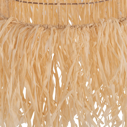 CEILING PENDANT LAMP HM7890 PALM LEAF FIBERS IN NATURAL COLOR Φ35x163Hcm.