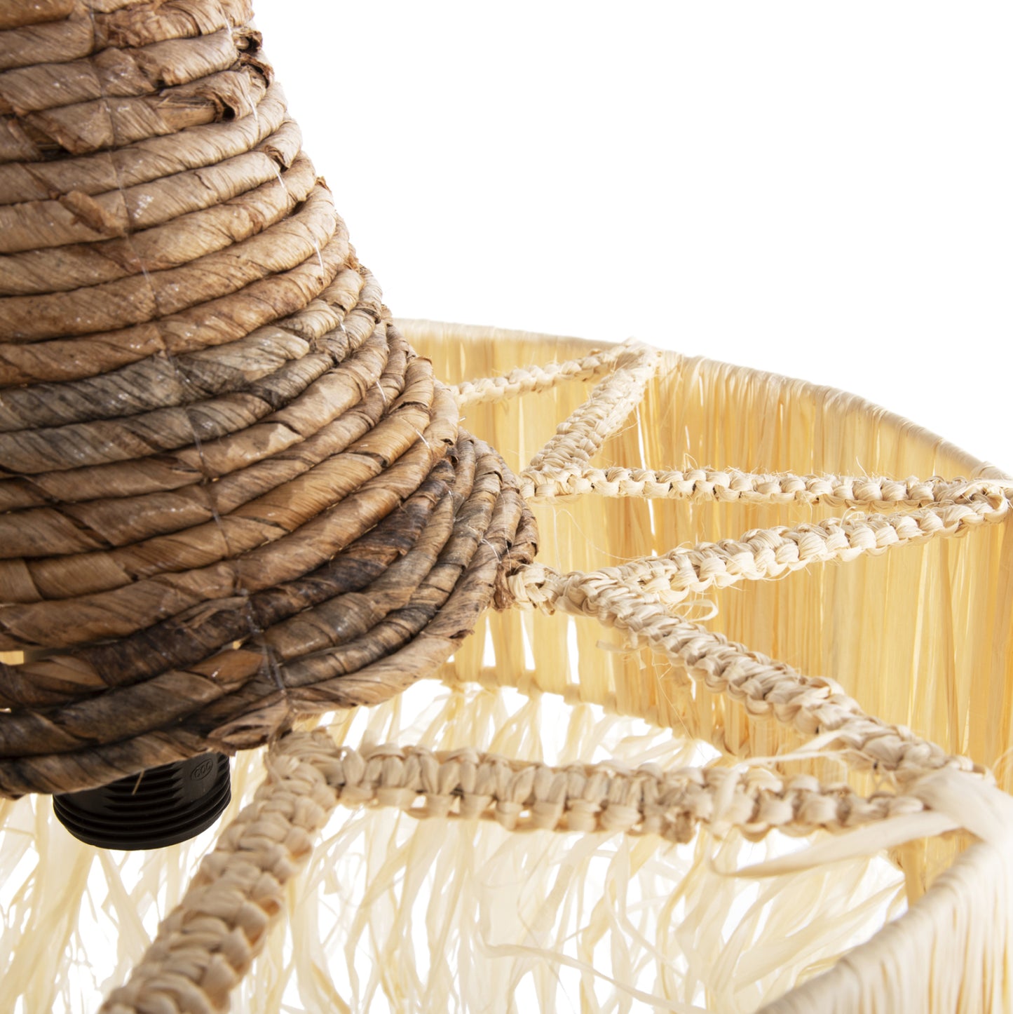 CEILING PENDANT LAMP WITH FRINGES HM7853 DRIED PALM FIBERS Φ41x34Hcm.