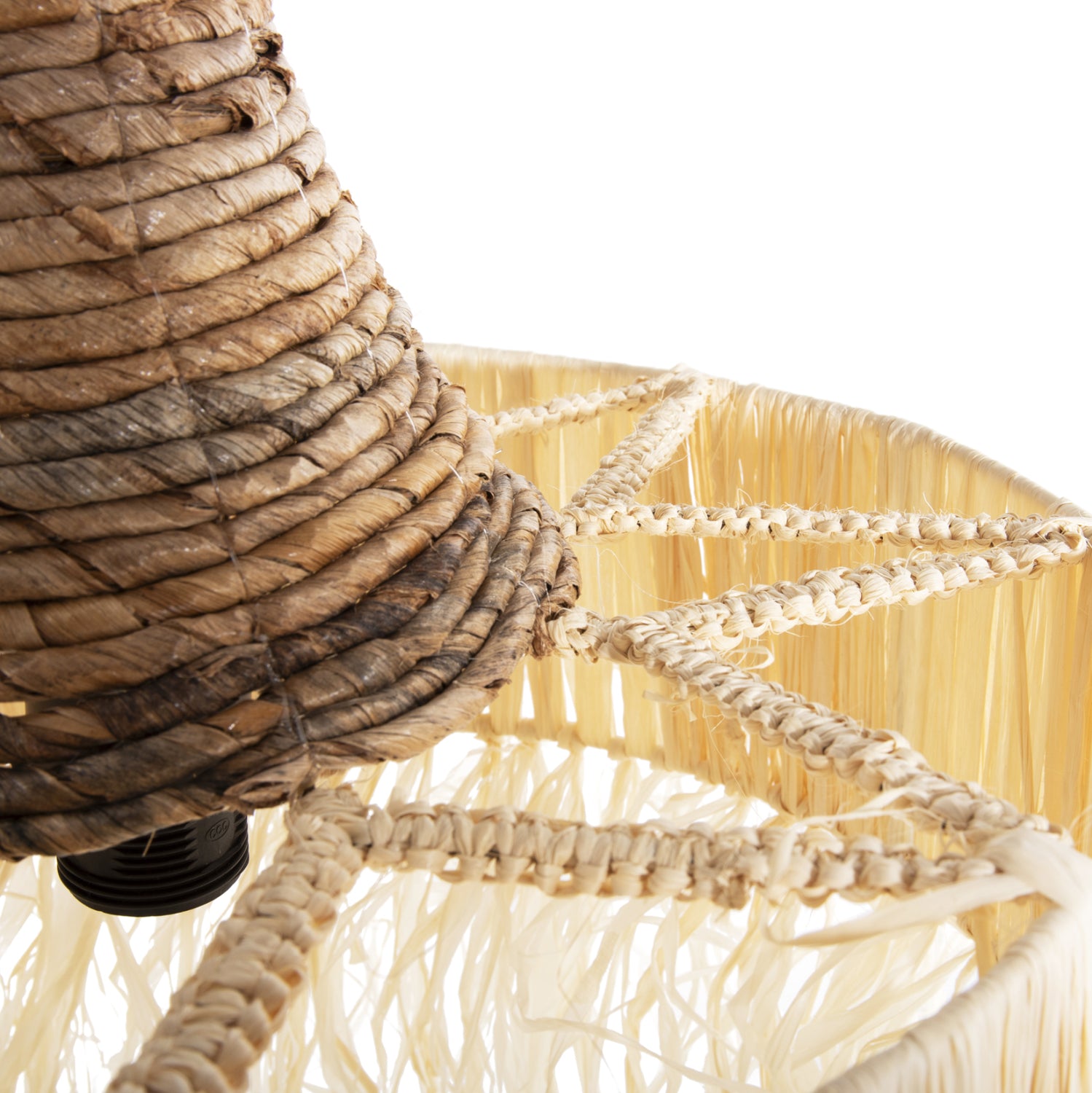 CEILING PENDANT LAMP WITH FRINGES HM7853 DRIED PALM FIBERS Φ41x34Hcm.