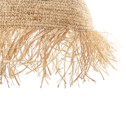CEILING PENDANT LAMP WITH FRINGES HM7856 DRIED PALM FIBERS Φ52,5x55,5Hcm.