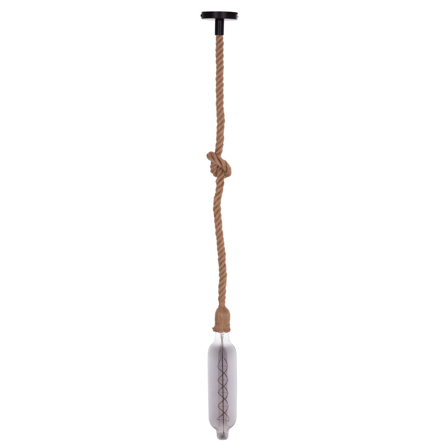 CEILING PENDANT LAMP WITH LIGHT BULB HM11931.02--ROPE 1M LONG AND 2cm THICK-E27 SOCKET