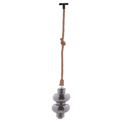CEILING PENDANT LAMP WITH LIGHT BULB HM11929.02--ROPE 1M LONG AND 2cm THICK-E27 SOCKET