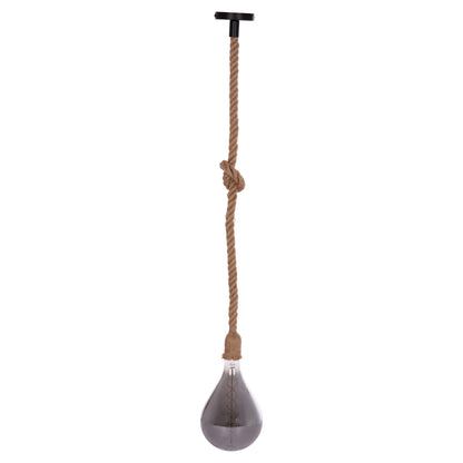 CEILING PENDANT LAMP WITH LIGHT BULB ΗΜ11928.02--ROPE 1M LONG AND 2cm THICK-E27 SOCKET