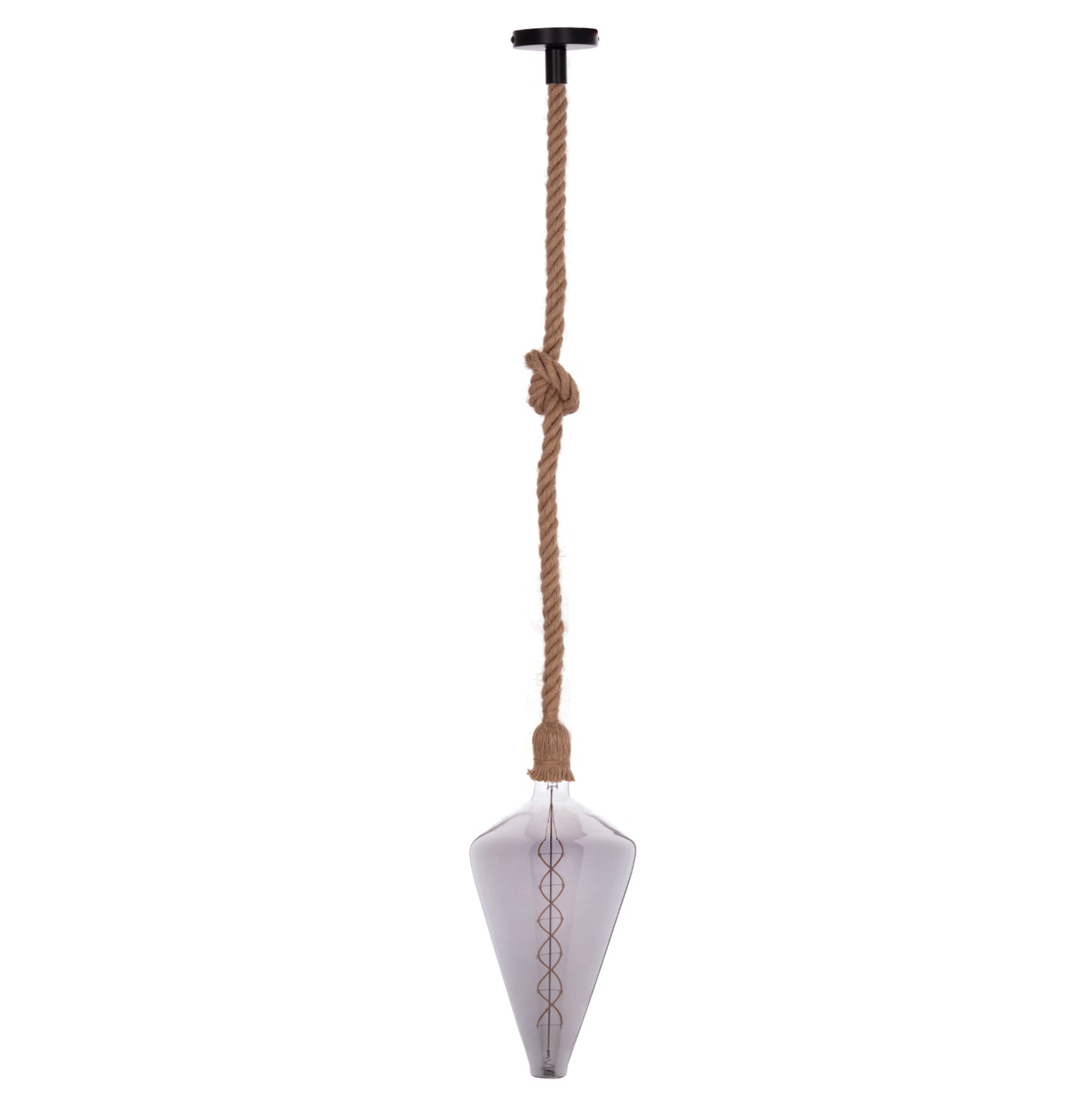 CEILING PENDANT LAMP WITH LIGHT BULB HM11930.02--ROPE 1M LONG AND 2cm THICK-E27 SOCKET