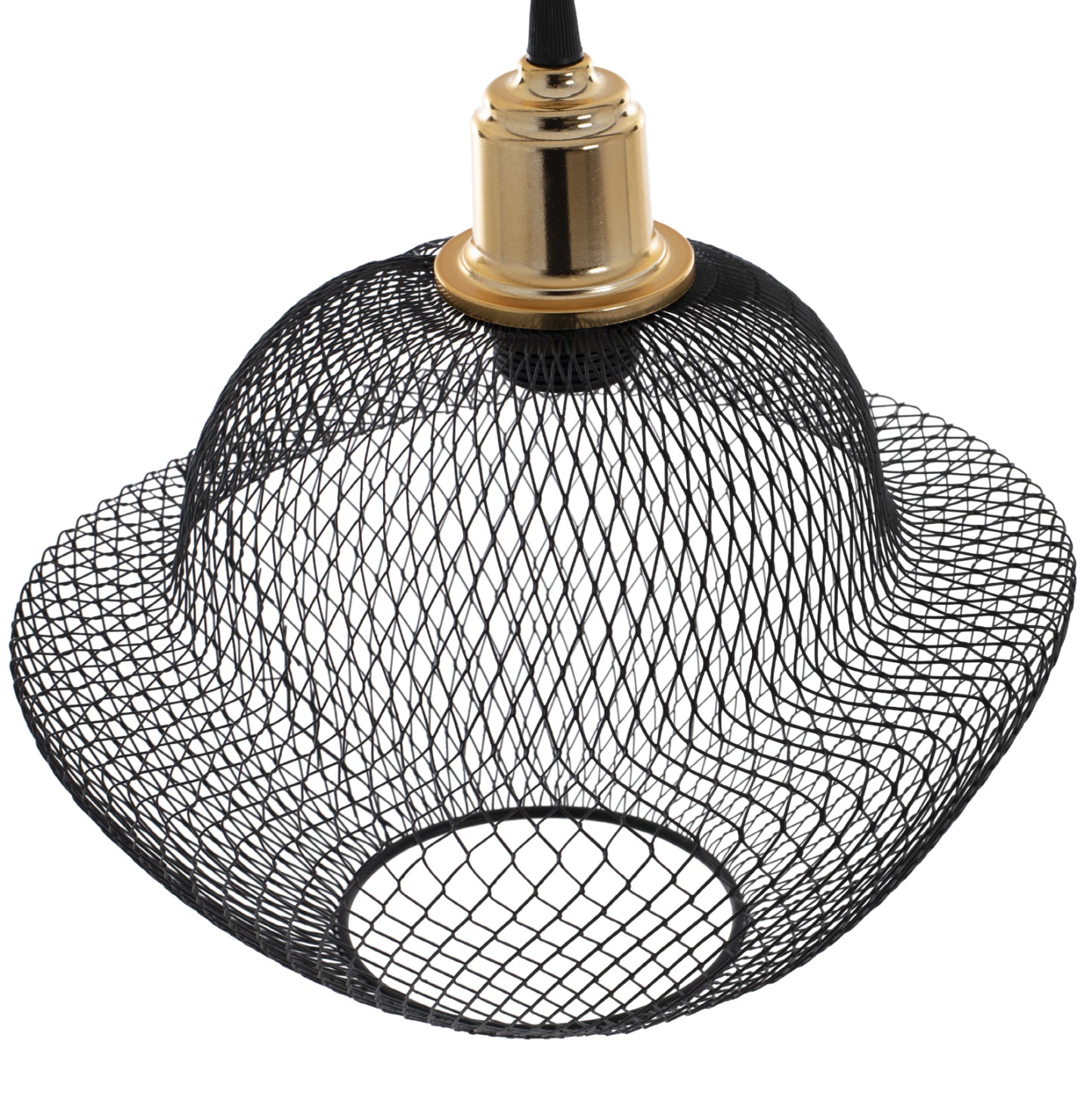 CEILING PENDANT BLACK METAL MESHES MODERN STYLE Φ30x65Hcm.HM7690.01