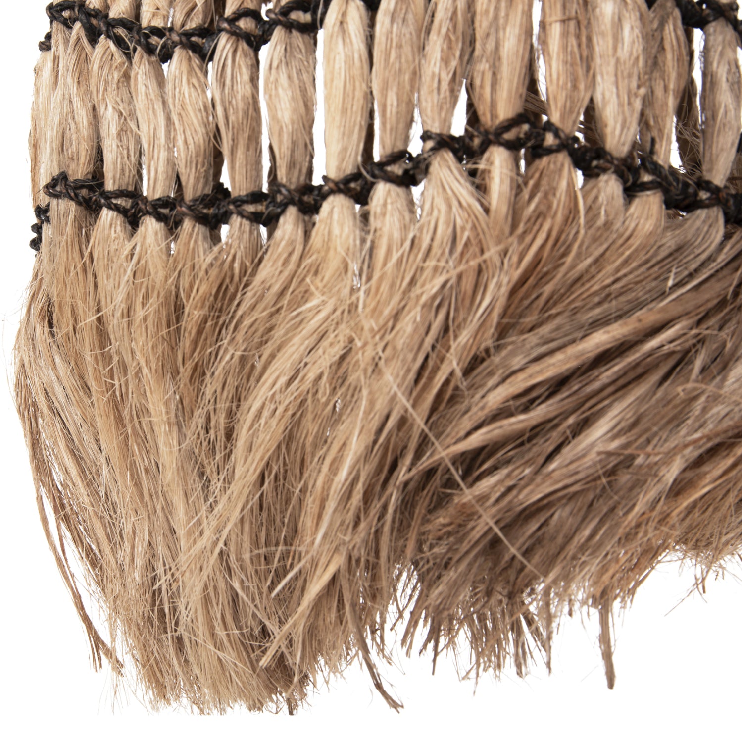 CEILING PENDANT SPHERICAL WITH FRINGES ABACA FIBERS IN NATURAL COLOR Φ28x32-120Hcm.HM7805