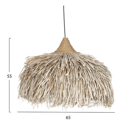 CEILING PENDANT ROUND CAP PANDAN FIBERS IN WHITEWASH 65x65x55Hcm.HM7773