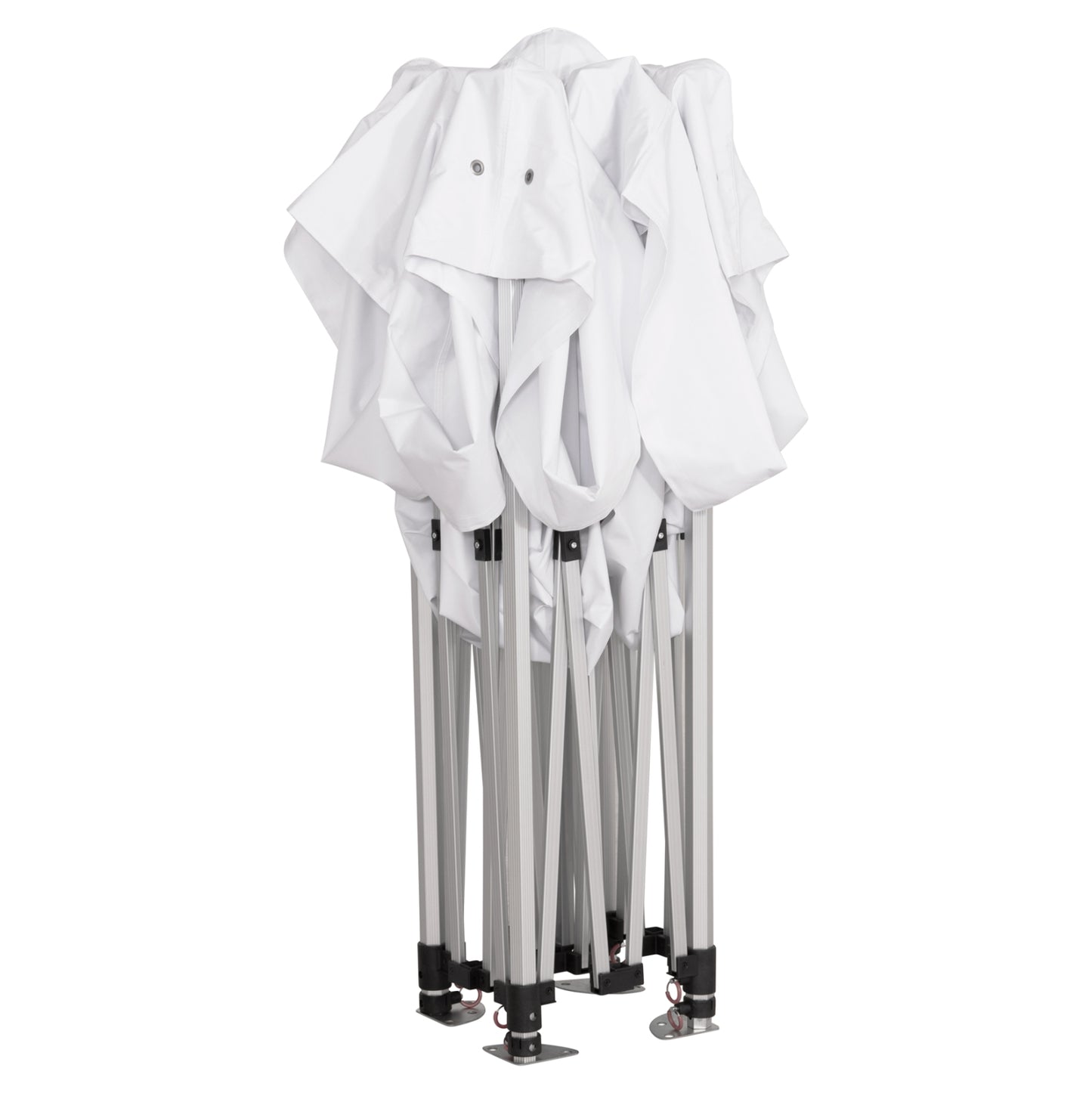 GAZEBO HEAVY-DUTY CRESSEN HM6305 FOLDABLE-ALUMINUM SILVER FRAME-WHITE SHADES 3x3x3,4Hm