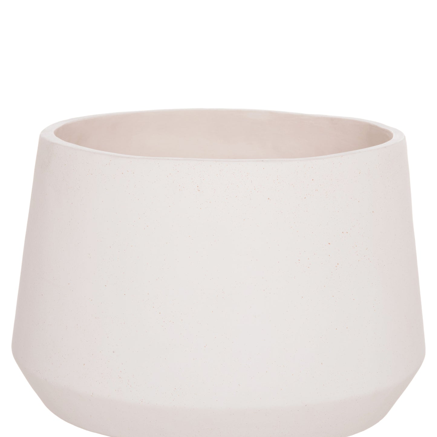 INDOOR POT QUAN HM4680.02M FIBER CEMENT IN WHITE--TEAK BASE Φ40x65Hcm