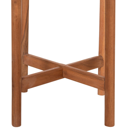 INDOOR POT RENTIL HM4684.02S FIBER CEMENT IN WHITE COLOR--TEAK BASE Φ27x56Hcm