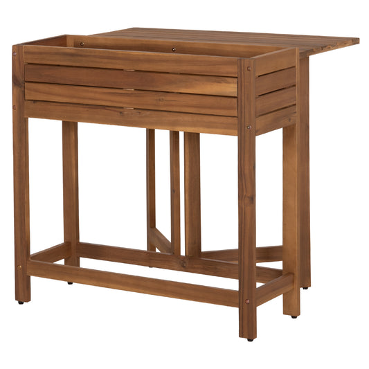 PLANTER FRAME-FOLDABLE TABLE FLORIS HM6535 ACACIA WOOD IN NATURAL 65x80x78Hcm.
