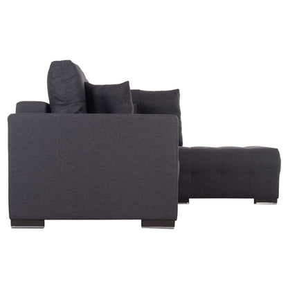CORNER SOFA-BED WITH STORAGE SPACE TRENDSTON HM3302.01R GREY FABRIC 298x177x95Hcm.