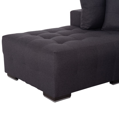 CORNER SOFA-BED WITH STORAGE SPACE TRENDSTON HM3302.01L GREY FABRIC 298x177x95Hcm.