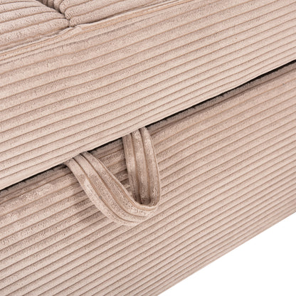 CORNER SOFA-BED WITH STORAGE SPACE ALDO HM3276.01R BEIGE FABRIC 256x91-159x87Hcm.