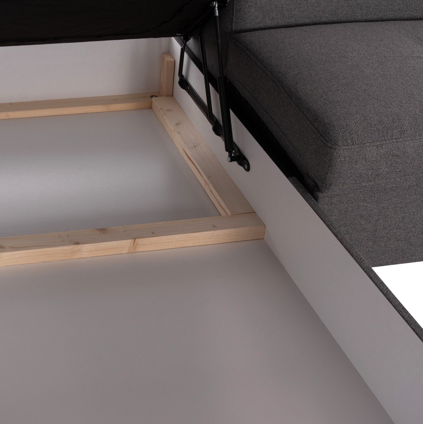 CORNER SOFA-BED WITH STORAGE SPACE ENCORE HM3301.01L GREY FABRIC 285x205x90Hcm.
