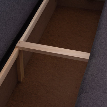 CORNER SOFA-BED WITH STORAGE SPACE TRENDSTON HM3302.01R GREY FABRIC 298x177x95Hcm.