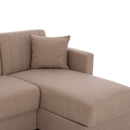 HM3244.04 corner sofa-bed, reversible, 200x133x77Ηcm, beige