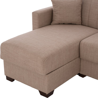 HM3244.04 corner sofa-bed, reversible, 200x133x77Ηcm, beige