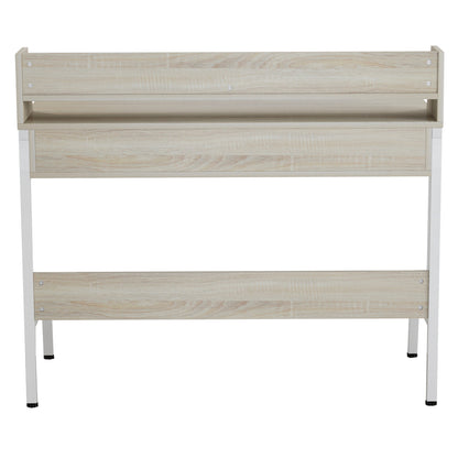 DESK OLIVIER HM2129.01 MELAMINE IN SONAMA AND WHITE-WHITE METAL FRAME 104Χ48Χ89Hcm.