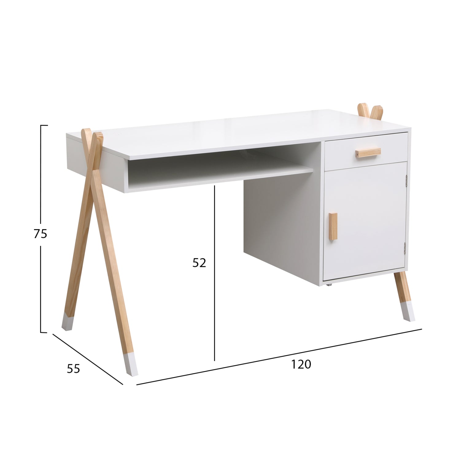 CHILDREN'S DESK PASCHAL HM2496.03 MELAMINE-PINE WOOD 120x55x75Hcm.
