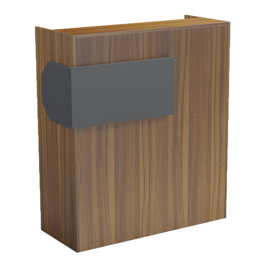 RECEPTION DESK GAND HM2154.03 MELAMINE IN WALNUT-GREY 95.5x40x110Hcm.