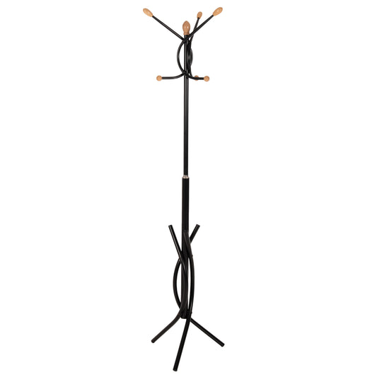 FLOOR STANDING HANGER HM9575.01 METALLIC IN BLACK COLOR-7 HANGING POSITIONS 41x41x176Hcm.