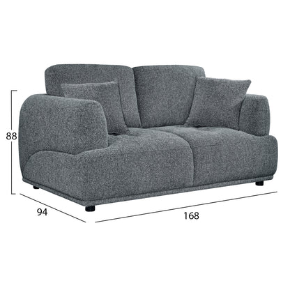 SOFA 2-SEATER STRUCTO HM3330.01 GREY FABRIC 168x94x88Hcm.