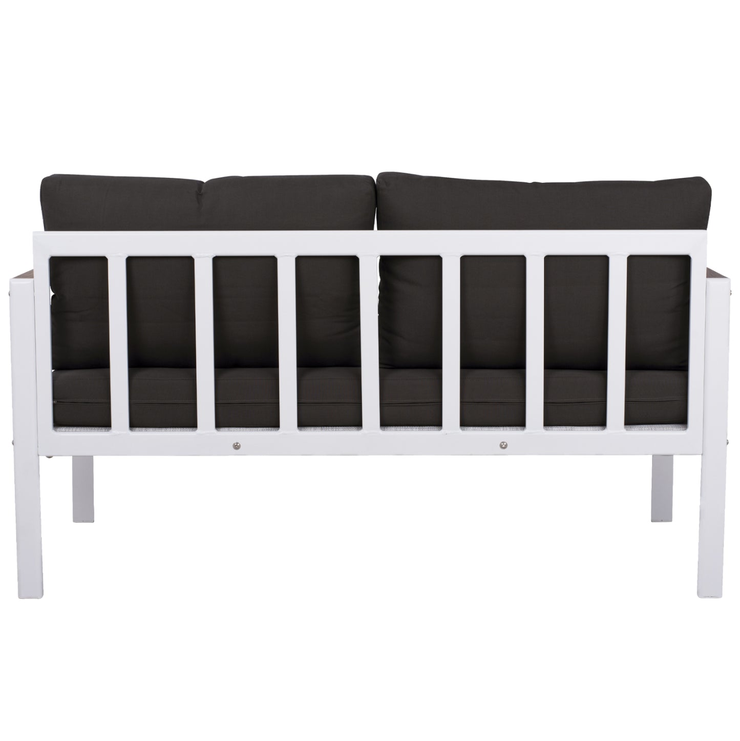 OUTDOOR 2-SEATER SOFA SAFIYA HM5523.01 ALUMINUM IN WHITE-ANTHRACITE CUSHIONS 144x70x85Hcm.
