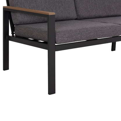 OUTDOOR 2-SEATER SOFA SAFIN HM6279.03 ALUMINUM & CUSHIONS IN ANTHRACITE 140x70x77Hcm.