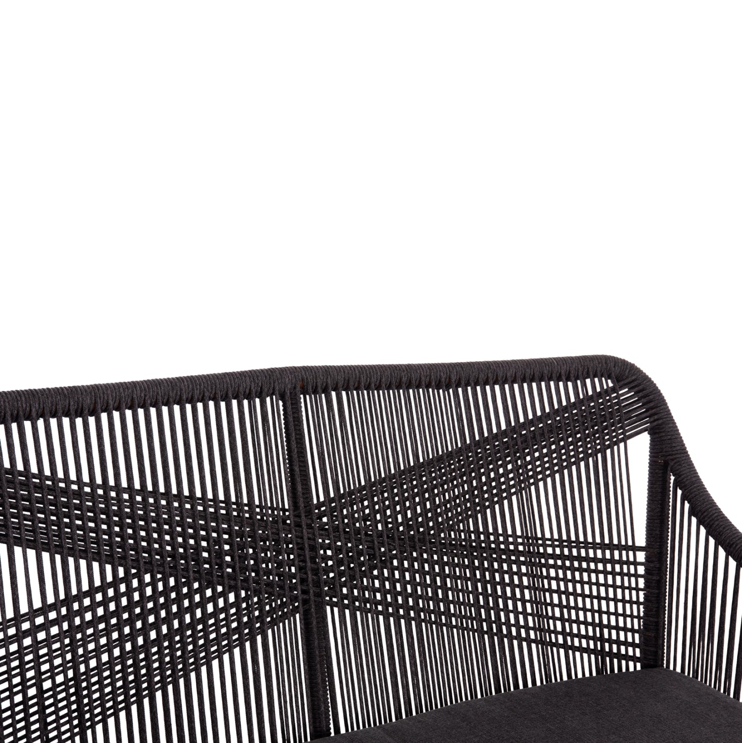 OUTDOOR SOFA 2-SEATER MYRTIA HM5550.11 ALUMINUM IN BROWN--P.E. ROPE IN ANTHRACITE 123x61x90Hcm.
