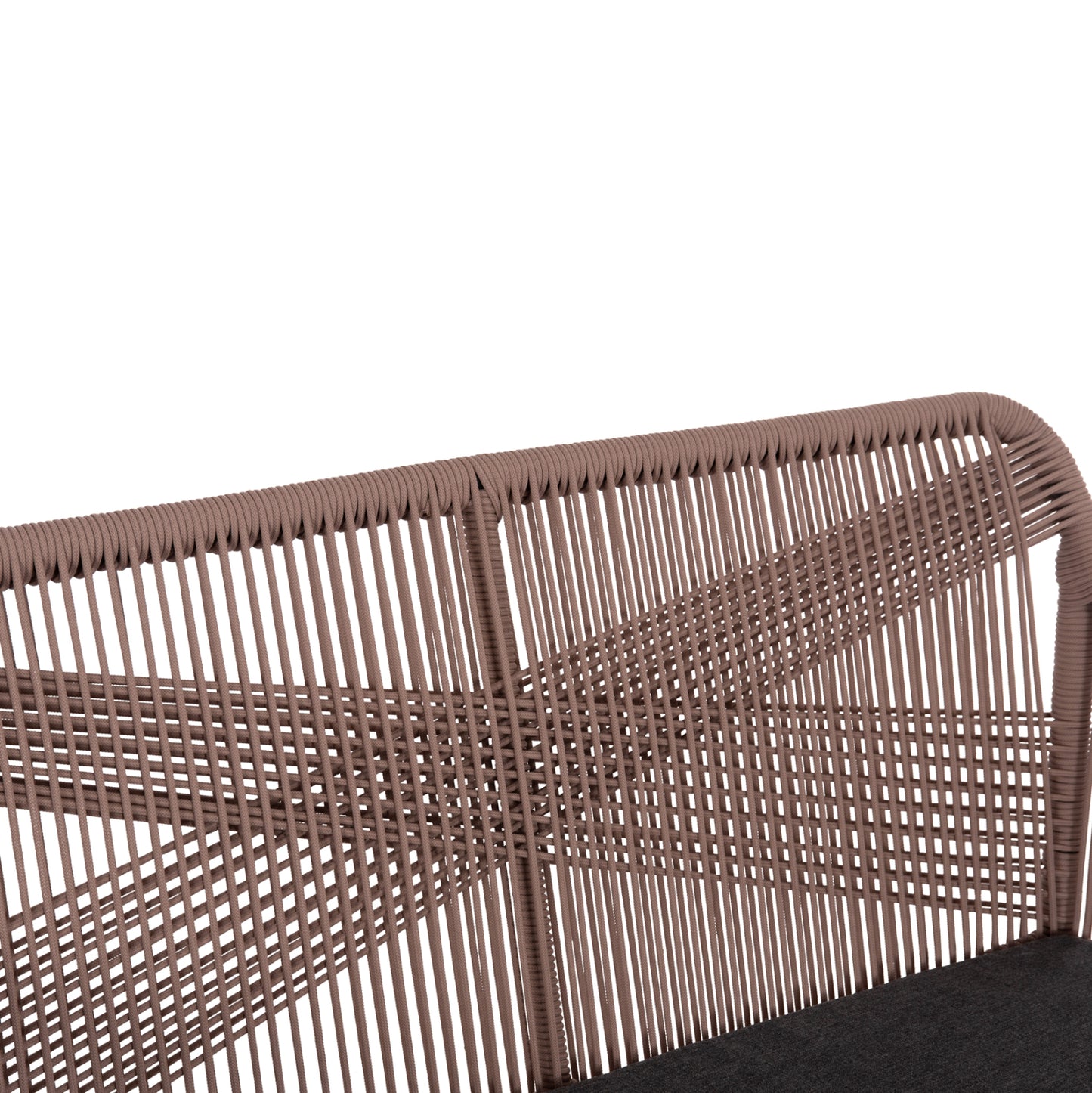 OUTDOOR SOFA 2-SEATER MYRTIA HM5550.12 ALUMINUM IN ANTHRACITE--TESLIN ROPE IN BEIGE 123x61x90Hcm.