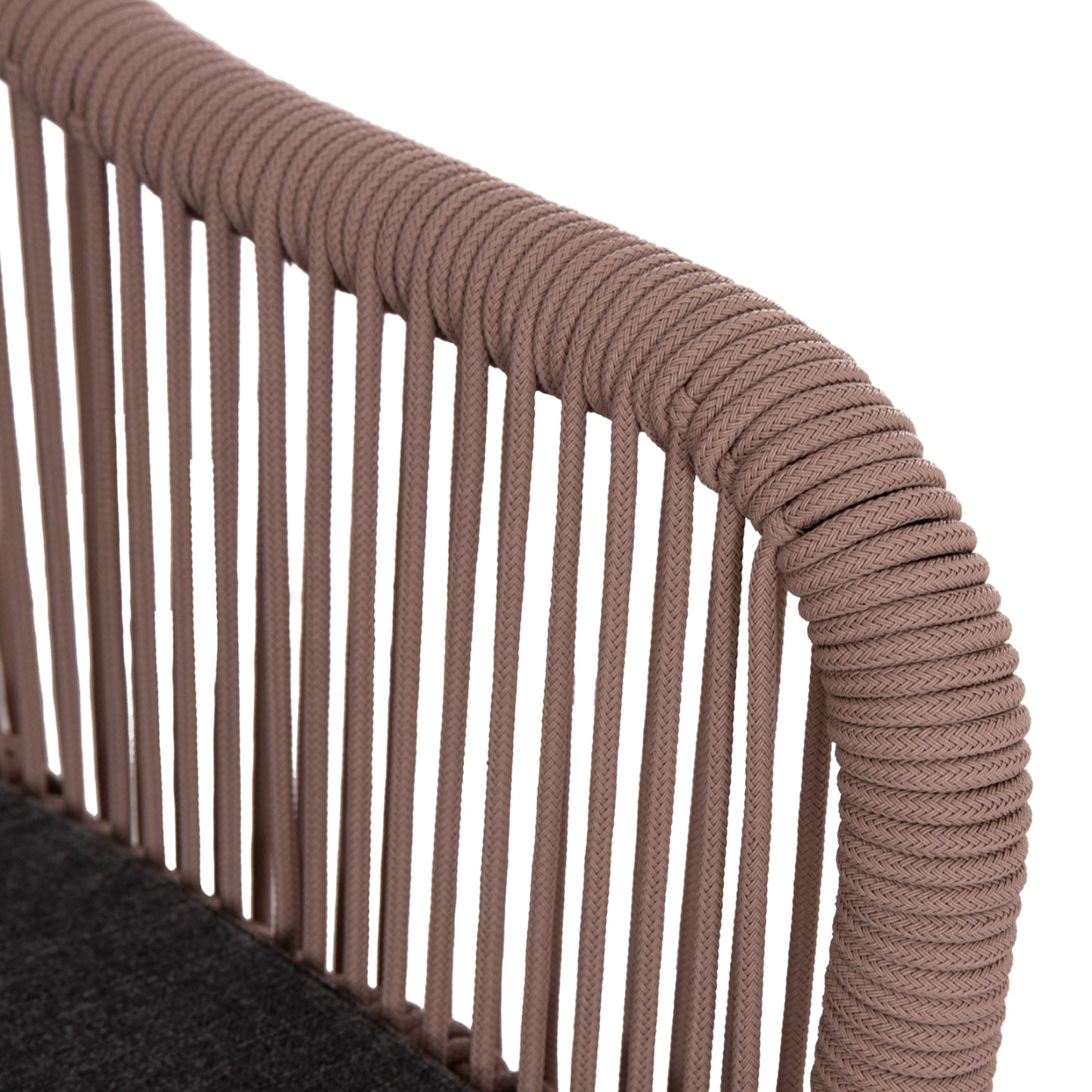 OUTDOOR SOFA 2-SEATER MYRTIA HM5550.12 ALUMINUM IN ANTHRACITE--TESLIN ROPE IN BEIGE 123x61x90Hcm.