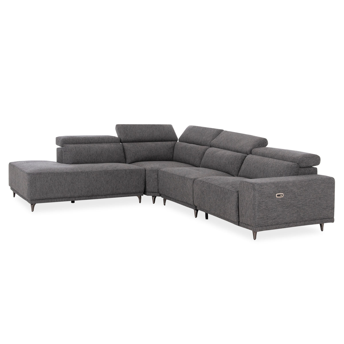 ΚΑΝΑΠΕΣ ΑΡΙΣΤΕΡΗ ΓΩΝΙΑ 5Θ ΜΕ RECLINE LUNARIS HM3316.01L ΓΚΡΙ ΥΦΑΣΜΑ 307x267x94Yεκ