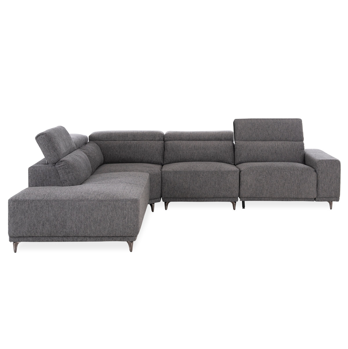 ΚΑΝΑΠΕΣ ΑΡΙΣΤΕΡΗ ΓΩΝΙΑ 5Θ ΜΕ RECLINE LUNARIS HM3316.01L ΓΚΡΙ ΥΦΑΣΜΑ 307x267x94Yεκ