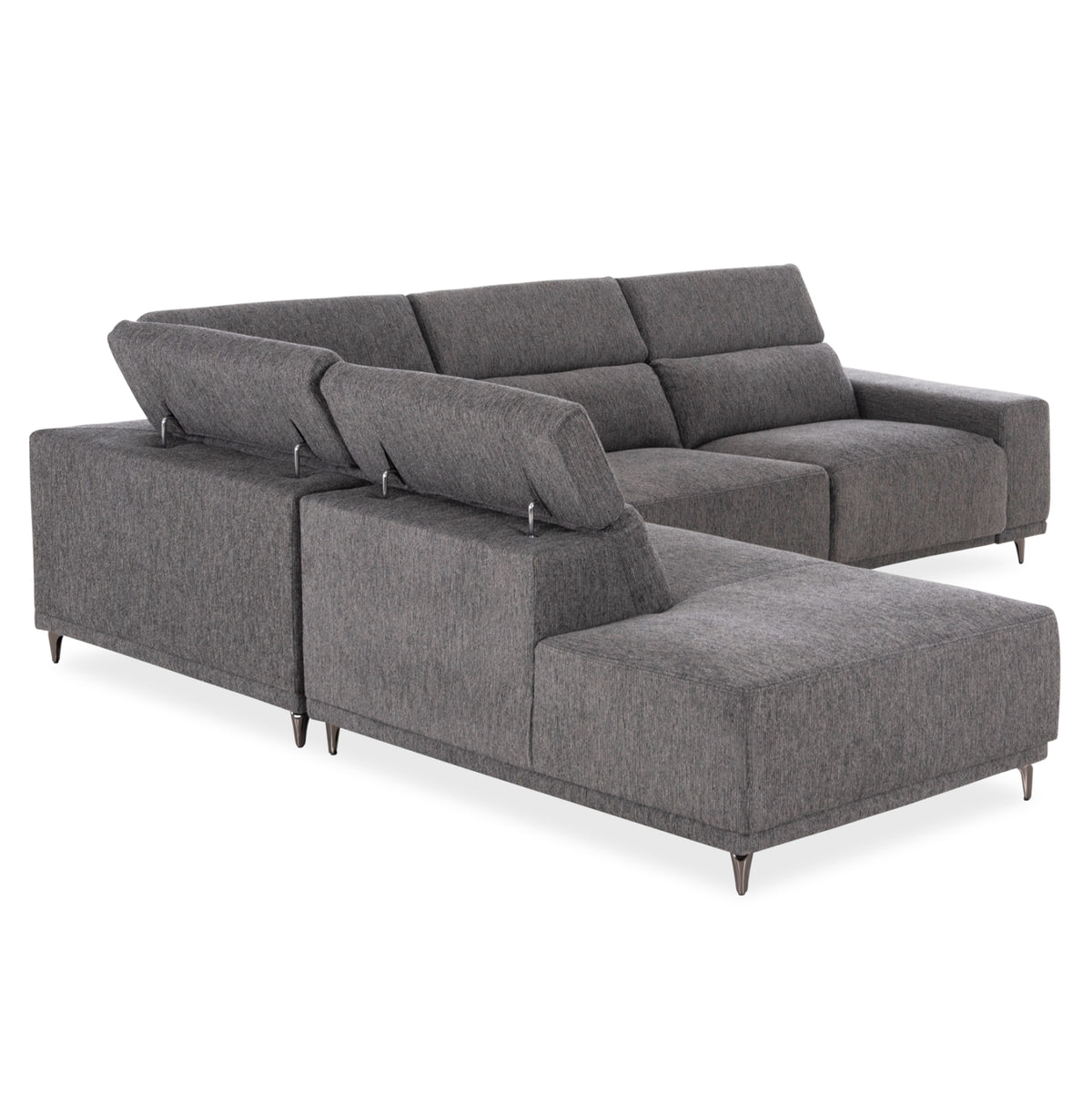 ΚΑΝΑΠΕΣ ΑΡΙΣΤΕΡΗ ΓΩΝΙΑ 5Θ ΜΕ RECLINE LUNARIS HM3316.01L ΓΚΡΙ ΥΦΑΣΜΑ 307x267x94Yεκ