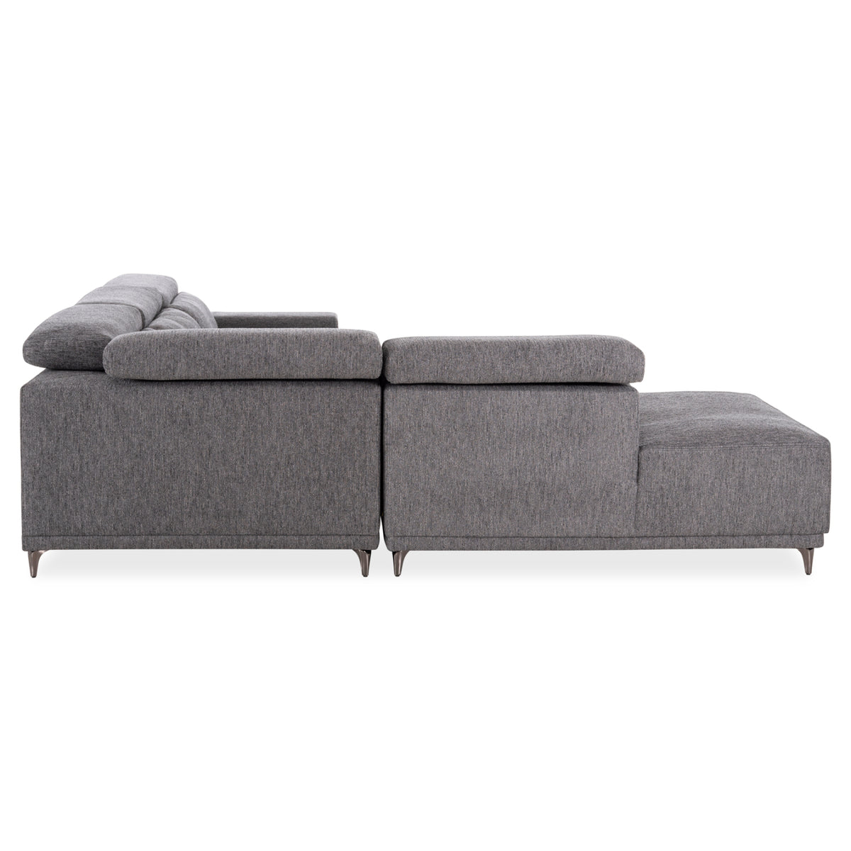ΚΑΝΑΠΕΣ ΑΡΙΣΤΕΡΗ ΓΩΝΙΑ 5Θ ΜΕ RECLINE LUNARIS HM3316.01L ΓΚΡΙ ΥΦΑΣΜΑ 307x267x94Yεκ