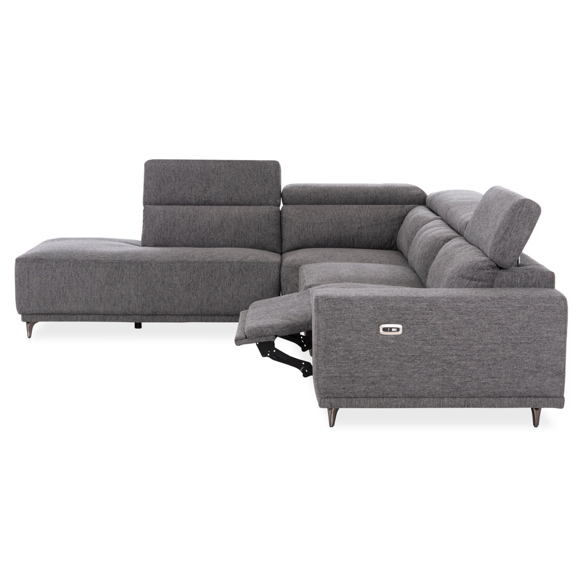ΚΑΝΑΠΕΣ ΑΡΙΣΤΕΡΗ ΓΩΝΙΑ 5Θ ΜΕ RECLINE LUNARIS HM3316.01L ΓΚΡΙ ΥΦΑΣΜΑ 307x267x94Yεκ