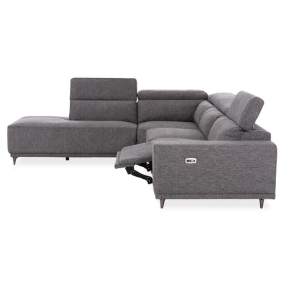 ΚΑΝΑΠΕΣ ΑΡΙΣΤΕΡΗ ΓΩΝΙΑ 5Θ ΜΕ RECLINE LUNARIS HM3316.01L ΓΚΡΙ ΥΦΑΣΜΑ 307x267x94Yεκ