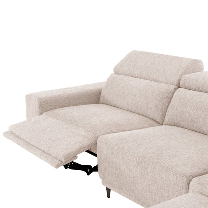 ΚΑΝΑΠΕΣ ΑΡΙΣΤΕΡΗ ΓΩΝΙΑ 5Θ ΜΕ RECLINE LUNARIS HM3316.02L ΕΚΡΟΥ ΥΦΑΣΜΑ 307x267x94Yεκ