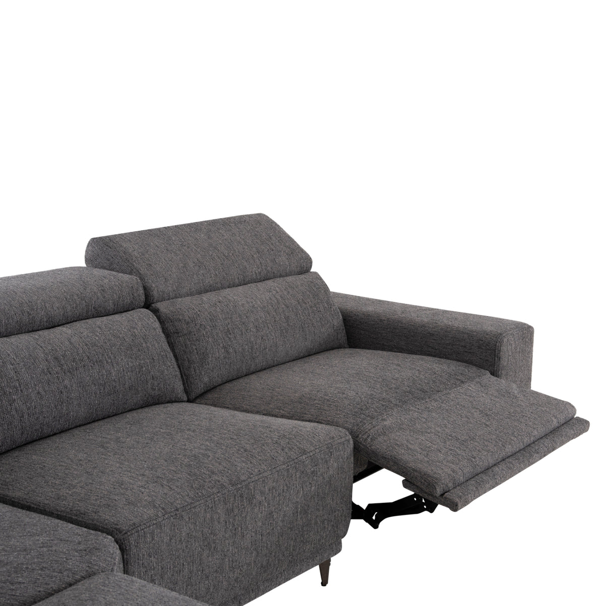 ΚΑΝΑΠΕΣ ΑΡΙΣΤΕΡΗ ΓΩΝΙΑ 5Θ ΜΕ RECLINE LUNARIS HM3316.01L ΓΚΡΙ ΥΦΑΣΜΑ 307x267x94Yεκ
