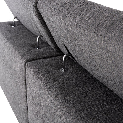 ΚΑΝΑΠΕΣ ΑΡΙΣΤΕΡΗ ΓΩΝΙΑ 5Θ ΜΕ RECLINE LUNARIS HM3316.01L ΓΚΡΙ ΥΦΑΣΜΑ 307x267x94Yεκ
