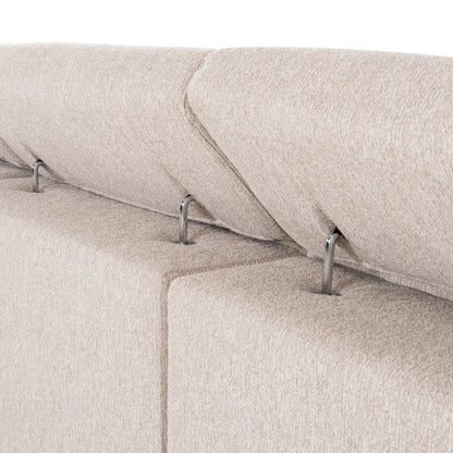 ΚΑΝΑΠΕΣ ΑΡΙΣΤΕΡΗ ΓΩΝΙΑ 5Θ ΜΕ RECLINE LUNARIS HM3316.02L ΕΚΡΟΥ ΥΦΑΣΜΑ 307x267x94Yεκ